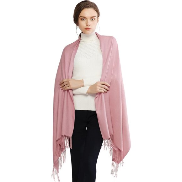 ⚡Women Baby‎ Pink Pashmina Shawl Evening Dress Bridesmaid Winter Warm Long Scarf